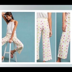 Anthropologie Cropped Clip Dot High Rise Trousers